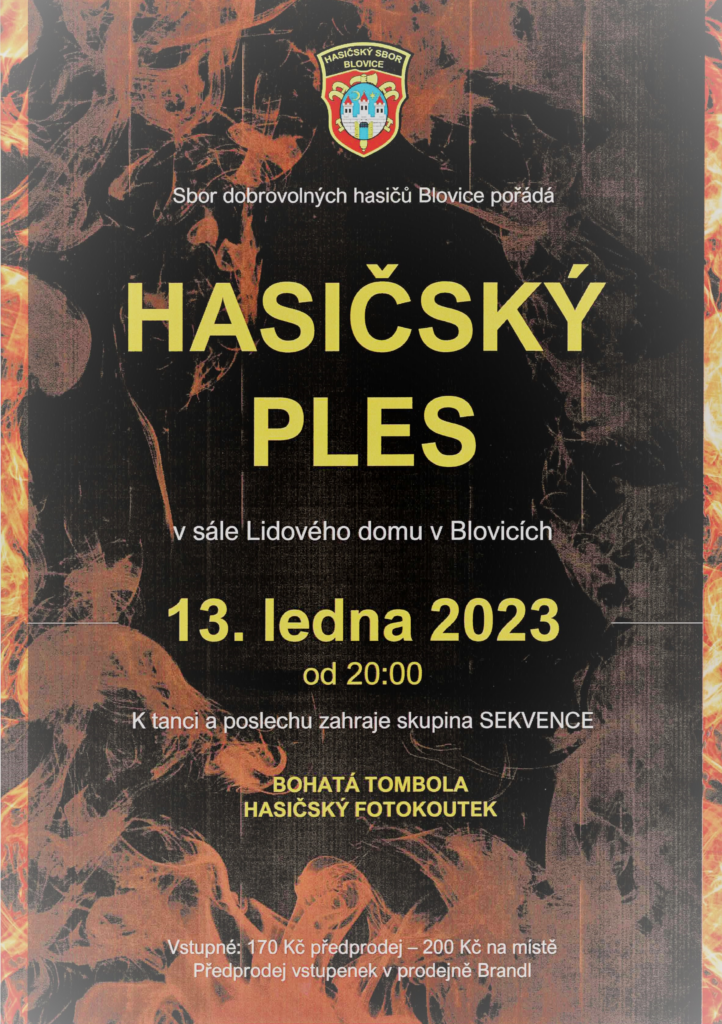 Blovičtí hasiči zvou na Hasičský ples